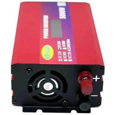 Преобразователь напряжения с 12V/24V&rarr;220V 5000W с дисплеем EYURAN EY-5000W Красный
