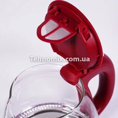 Електрочайник скляний з підсвічуванням SATORI SGK-4101-RD 900 Вт 1 л Бордовий