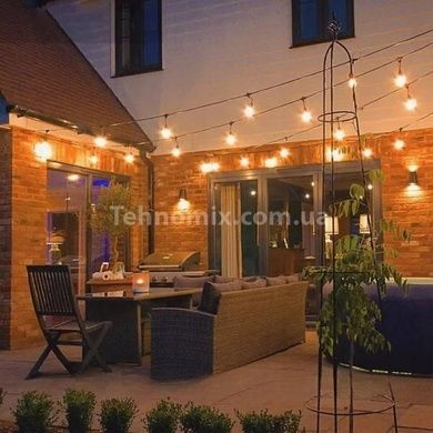 Гирлянда в ретро стиле уличная с солнечной панелью 15м/50 LED НА-92 Черная