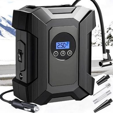 Компрессор портативный автомобильный Air pump AND XL-1024 от прикуривателя 12 В с цифровым дисплеем Черный