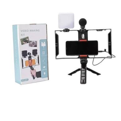 Комплект для відео/фото зйомок з мікрофоном та спалахом для смартфона Video Making Kit AY49X Чорний