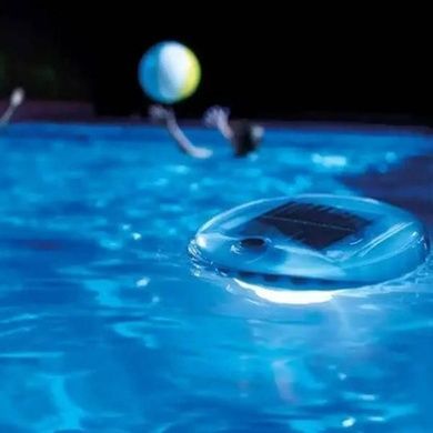 Підсвічування для басейну із сонячним пальом Intex 28695 Біле з блакитним