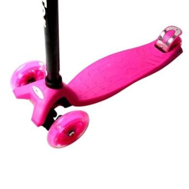 Детский самокат Scooter с регулируемой ручкой Розовый