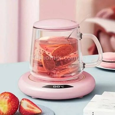 Подставка с подогревом для чашки Heating Cup Розовая