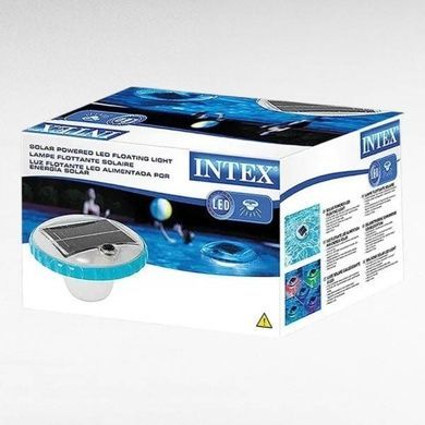 Підсвічування для басейну із сонячним пальом Intex 28695 Біле з блакитним