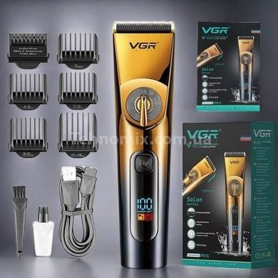 Машинка для стрижки волос VGR V 663 Черная с золотым