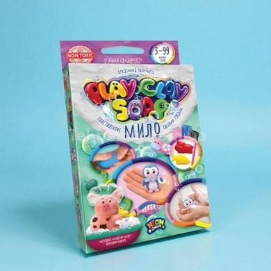 Набір для дитячої творчості Пластелінове мило 4 кольори PLAY CLAY SOAP PCS-02-02U Danko Toys Зелена Коробка