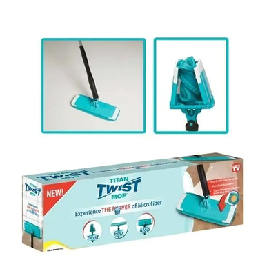 Швабра Dual Track Twist Mop (универсальная для влажной уборки) бирюзовая