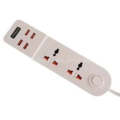 Сетевой удлинитель 2 разъема / 4-USB / 3.4A Anti-Static BKL-02 Power Socket Белый