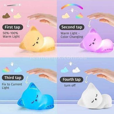 Нічник силіконовий дитячий Little Cat Silicone Light RGB 7 кольорів