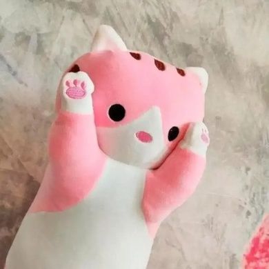Мягкая игрушка-подушка Кот Батон обнимашка 70см Розовая