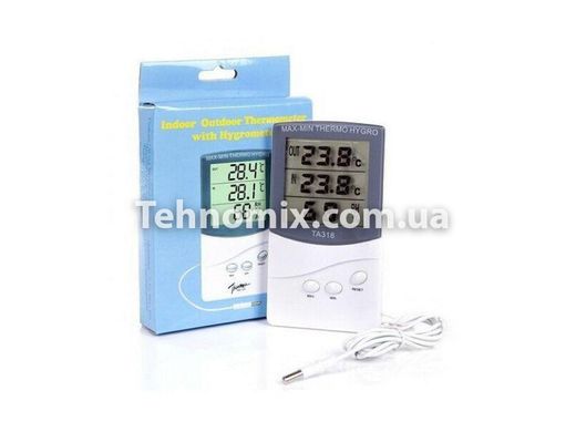 Гигрометр-термометр с выносным датчиком температуры TA 318 Белый