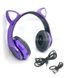 Бездротові навушники Bluetooth з котячими вушками LED СXT-B39 CATS Фіолетові