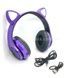 Беспроводные наушники Bluetooth с кошачьими ушками LED СXT-B39 CATS Фиолетовые