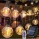 Гирлянда в ретро стиле уличная с солнечной панелью 15м/50 LED НА-92 Черная