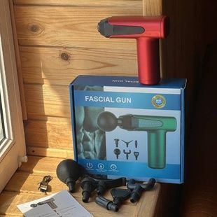 Масажер акумуляторний із 6 змінними насадками Fascial Gun FH-320New Червоний