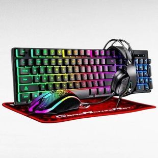 Игровой комплект клавиатура, мышь, наушники, коврик Gaming Combo 4-in-1 T-Wolf TF-400 Черный