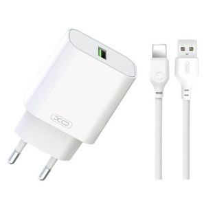 Мережевий зарядний пристрій блок живлення XO L103 QC3.0 18W Charger with Lightning cable