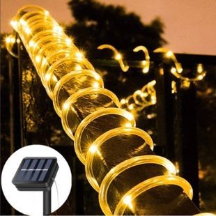 Гірлянда вулична світлодіодна Трубка із сонячною панеллю 10m 100LED LU993warmwhite Тепле світло