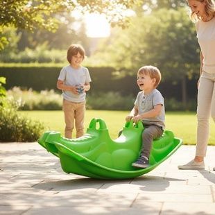 Качалка дитяча вулична Крокодил 101x46x33см Technok Toys 3190 Салатова