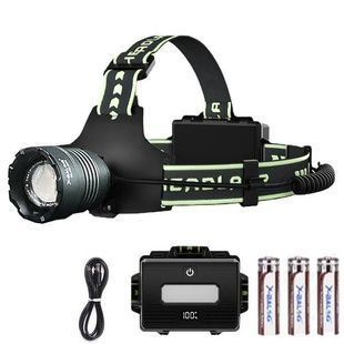 Ліхтар налобний з датчиком руху 3x18650, Power Bank, ЗУ Type-C, zoom BL-H2-TG-60W Чорний