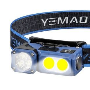 Ліхтар налобний акумуляторний YEMAO YM-T615, 500LM Чорний із синім