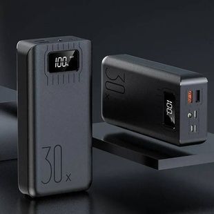 Power bank 30000mAh з ліхтариком Чорний