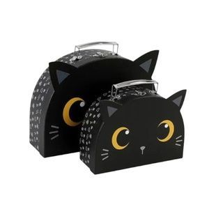 Коробка подарочная упаковочная детская Котик 21x15.7x8см W1529 Черный