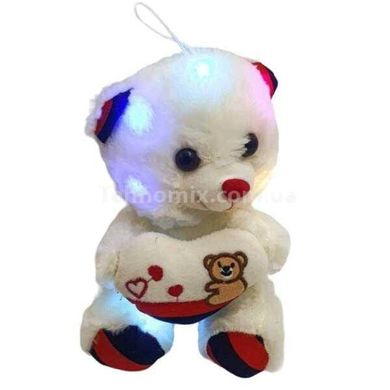 Светящийся, говорящий плюшевый мишка Тедди с сердцем Белый
