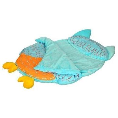Детский спальный мешок Сова (102*76 см) для мальчиков и девочек Голубой