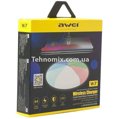 Беспроводная зарядка с подсветкой Awei W7 (7 цветов)