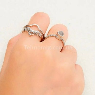 Кольцо регулируемое I Love You на 100 языках Золото