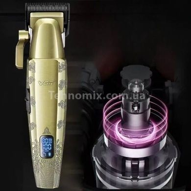 Машинка для стрижки волосся акумуляторна з 8 насадками та LED дисплеєм VGR V-036.