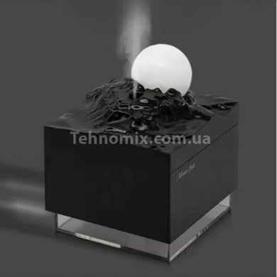 Нічник-зволожувач повітря з підсвічуванням Місяць Moon Meteorite Чорний