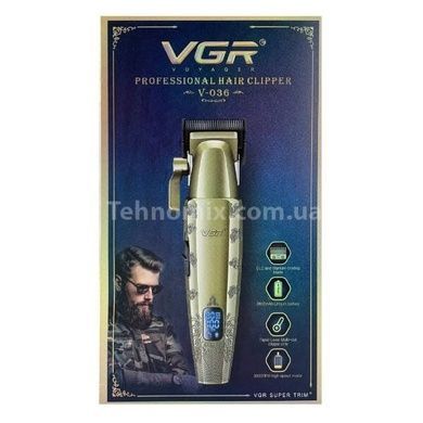 Машинка для стрижки волосся акумуляторна з 8 насадками та LED дисплеєм VGR V-036.