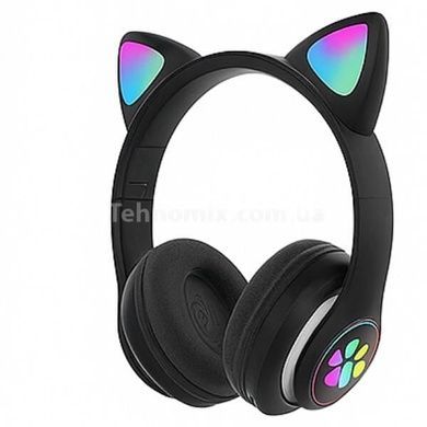Беспроводные Bluetooth наушники с кошачьими ушками LED CAT EAR P33 Черные
