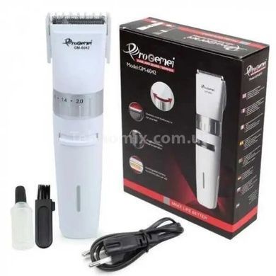 Машинка для стрижки волос аккумуляторная Gemei GM-6042 Белая