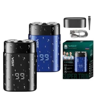 Электробритва аккумуляторная роторная VGR V-347 BLUE Синяя