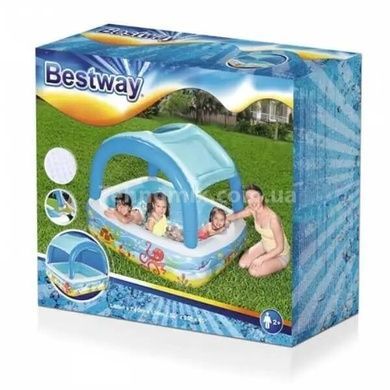 Дитячий надувний басейн bestway 52192 з дахом (140х140х114см)