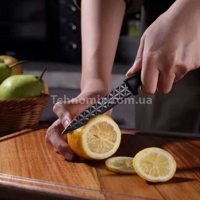 Набір ножів кухонних 4 шт + ножиці та овочечистка Kitchen utensils HA-177 Чорний