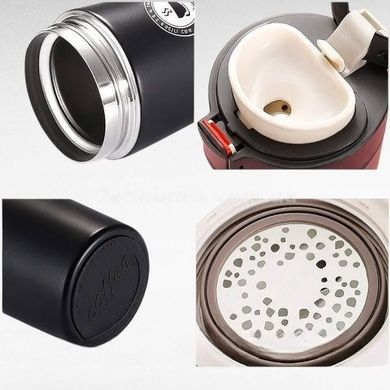 Термокухоль двошаровий 380мл vacuum cup AND1335 Чорний