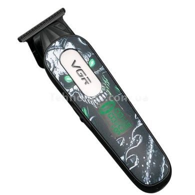 Триммер с LED-дисплеем и 3 насадками, 2000mAh, 9000 RPM, VGR V-260 Черный с зеленым