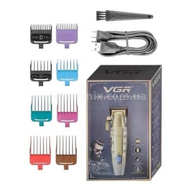 Машинка для стрижки волосся акумуляторна з 8 насадками та LED дисплеєм VGR V-036.