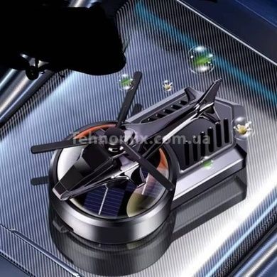 Ароматизатор автомобильный с солнечной панелью Вертолет Solar exploration Черный