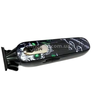 Триммер с LED-дисплеем и 3 насадками, 2000mAh, 9000 RPM, VGR V-260 Черный с зеленым