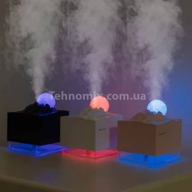 Нічник-зволожувач повітря з підсвічуванням Місяць Moon Meteorite Чорний