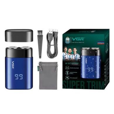 Электробритва аккумуляторная роторная VGR V-347 BLUE Синяя