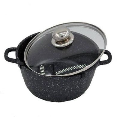 Котел із мармуровим покриттям з кришкою Benson 2,7л BN-364 Чорний