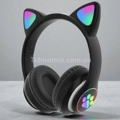 Беспроводные Bluetooth наушники с кошачьими ушками LED CAT EAR P33 Черные