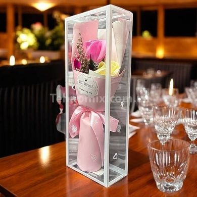 Букет из роз 3 шт для принятия ванны 30*12*6cm 22-37 Розовый